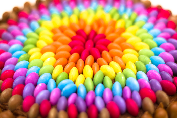 Rainbow cake close up 700
