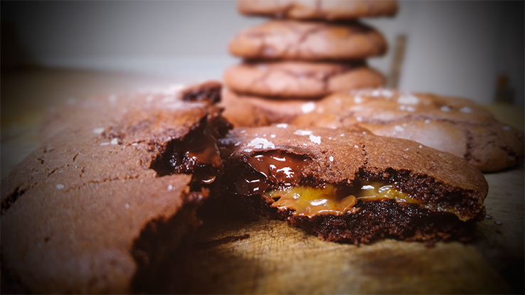 Nutella and Salted Caramel Stuffed Chocolate Chip Cookie Recipe